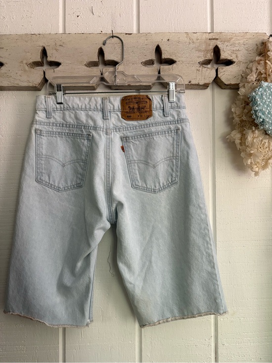 Levi's Pants - Vintage Levi’s 550 Light Blue Washed Denim Cutoff Shorts Bermuda 30 Made In USA